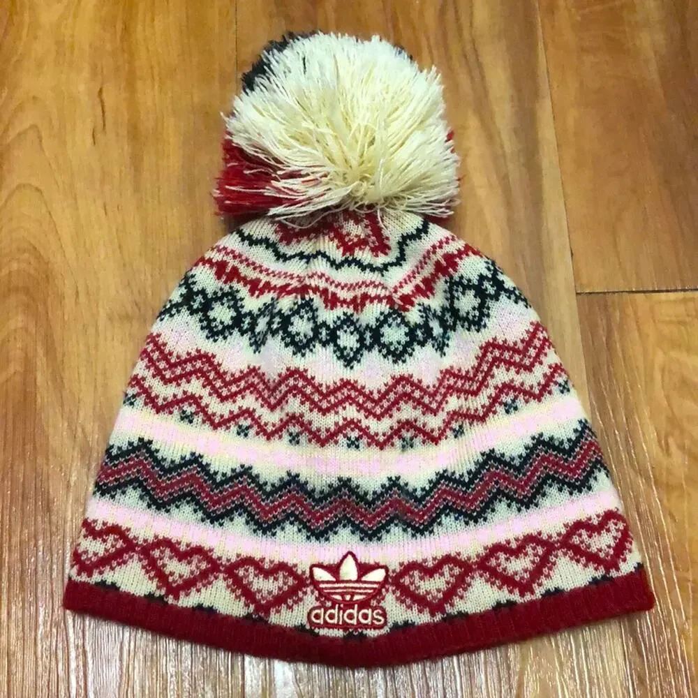 Adidas Indiana University Hoosiers IU Pom Pom Beanie Size Youth